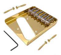Pour Telecaster pour chevalet en laiton 85,5 mm de long (doré) | Selles vintage, tons chauds, angles prédéfinis, meilleure intonation, classique pour un son télé