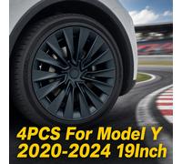 Pour Tesla Model Y 2020-2024, remplacement de cache-moyeu de roue de 19 pouces, 4 pièces, cache-moyeu droit et gauche, couvre-jante complète, accessoires 1902-SilverBlack