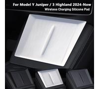 Pour Tesla Model Y Juniper / 3 Highland 2024-2026, chargeur sans fil en silicone, protection antidérapante, accessoires de voiture