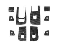 Pour Tesla Pour Model 3 Pour Highland 2024 Accessoire De Cadre Décoratif Pour Bouton Commande Lève-vitre Panneaux De Garniture Automobile(Bright Carbon SET)