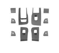 Pour Tesla Pour Model 3 Pour Highland 2024 Accessoire De Cadre Décoratif Pour Bouton Commande Lève-vitre Panneaux De Garniture Automobile(Matte Carbon SET)