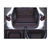 pour Tesla pour Modèle Y Tapis Coffre Avant Et Arrière Complet Coussin Protection en Cuir Accessoires Modification Intérieure 2020 2021 2022 2023 Bac Coffre(Red Black,2022-2023)