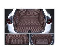 pour Tesla pour Modèle Y Tapis Coffre Avant Et Arrière Complet Coussin Protection en Cuir Accessoires Modification Intérieure 2020 2021 2022 2023 Bac Coffre(Coffee,2020-2021)