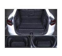 pour Tesla pour Modèle Y Tapis Coffre Avant Et Arrière Complet Coussin Protection en Cuir Accessoires Modification Intérieure 2020 2021 2022 2023 Bac Coffre(Le Noir,2022-2023)