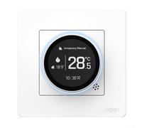 Pour thermostat Zigbee à bouton intelligent, série Star Ring, pour thermostat graffiti, neuf langues, chauffage multimode, télécommande par application, compatible avec plusieurs systèmes de chauffage