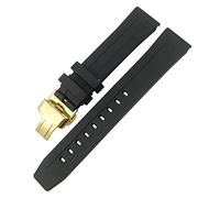 Pour Tissot 1853 Seastar T120 T114 Bracelet de montre en caoutchouc Sport Plongée Noir Bleu Bracelet de montre souple en caoutchouc de silicone 19 mm 20 mm Bracelet de montre (couleur : fermoir doré