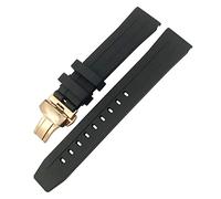 Pour Tissot 1853 Seastar T120 T114 Bracelet de montre en caoutchouc Sport Plongée Noir Bleu Bracelet de montre souple en caoutchouc de silicone 19 mm 20 mm Bracelet de montre (couleur : fermoir doré