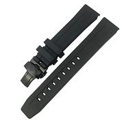 Pour Tissot 1853 SEASTAR T120 T114 Watchband Rubber Sport Plongée Black Blue Soft Watch Strap Silicone Rubber 19mm 20 mm Band (couleur: noir noir, taille: 20 mm)