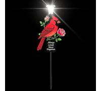Pour tombe commémorative du cardinal solaire - Décoration de jardin avec éclairage, ornement extérieur à énergie solaire, accent décoratif en souvenir | Ferme printanière