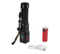 pour torche Extérieure 30W pour Camping Randonnée Nuit pour | 30W intense, charge pour rapide Type-C, 5 modes lumière, pour zoom réglable, idéal secours(26650 Battery)