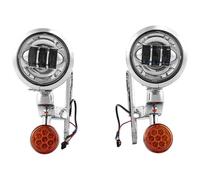 pour Touring pour Electra pour Glide pour Road pour King FLHX Phare De Moto 4,5" Feu Antibrouillard Feu De Croisement Boîtier Lampe Auxiliaire Phare Headlight Motorbike(Short Wire)