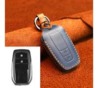 Pour Toyota Car Leather Key Protective Cover Key Case, Two Keys Version (Blue)