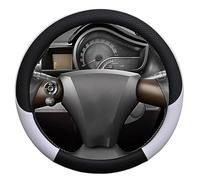 pour Toyota IQ pour Scion IQ Micro Fiber Cuir Couverture de Volant de Voiture Protecteur de Volant Couverture de Volant Housse de Volant(White)