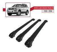 Pour Toyota Land Cruiser Prado (J120) 2002-2006 Barres de Toit ACE-1 Railing Porte-Bagages de voiture 3 BARRAS / Noir