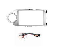 pour Toyota pour Yaris 2012-2017 Cadre Façade D'autoradio Stéréo Compatible avec Écran 2Din 9 Pouces Intégré Au Tableau Bord Panneau Stéréo(Frame and Cables)