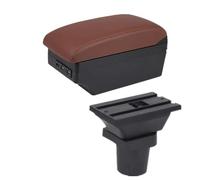 Pour Toyota Pour Yaris Pour Vitz 5dr Hayon 1998-2011 Boîte D'accoudoir Boîte De Rangement Centrale D'accoudoir De Voiture WEFOLCC(C brown 7USB)