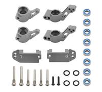 Pour Traxxas 2 Roues Motrices Pour Slash Pour Stampede Pour Rustler 1/10 Bloc Direction Avant Métal Kit Supports D'essieu Arrière Pièces Détachées Voitures RC Pièces FuséE D'Essieu Rc(Gray)