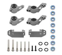 Pour Traxxas 2WD Pour Slash Pour Stampede Pour Rustler 1/10 Bloc Roulette Avant Métal Blocs Direction Kit Supports Dessieu Arrière Pièces Améliorations RC(Dark Grey)