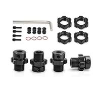 Pour Traxxas Pour E-MAXX Pour Summit Pour E-REVO REVO3.3 1/10 17MM Moyeux Roue Cannelés Avec Écrous Hexagonaux Accessoires Mise À Niveau Rc Modèles Composants(Black)