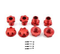 Pour Traxxas Pour E-Revo 2.0 Pour Maxx Pour Sledge 1/10 1/8 Adaptateur Moyeu Hexagonal Roue Cannelé Métal 17 Mm 8654 Accessoires Rechange Voitures Télécommandées Pièces Voiture RC(Red)