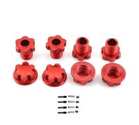 Pour Traxxas Pour E-Revo 2.0 Pour Maxx Pour Sledge 1/8 1/10 Métal 17 Mm Cannelé Hexagone Roue Adaptateur Moyeu 8654 RC Voiture Pièces Mise À Niveau PièCes Rc(Red)