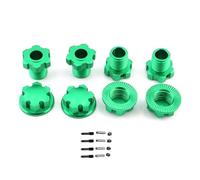 Pour Traxxas Pour E-Revo 2.0 Pour Maxx Pour Sledge 1/8 1/10 Métal 17 Mm Cannelé Hexagone Roue Adaptateur Moyeu 8654 RC Voiture Pièces Mise À Niveau PièCes Rc(Green)