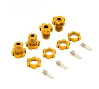 Pour Traxxas Pour E-Revo Pour Revo 3.3 Pour E-Maxx Pour Summit Pour Slayer Pour Pro 4X4 1/10 4Pcs 17mm Roue Cannelée Écrou Moyeu Hexagonal RC Monster Truck PièCes Rc(Yellow)