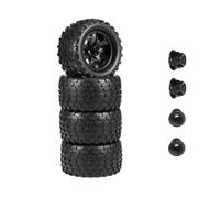 Pour Traxxas Pour Himoto Pour Hsp Pour Hpi Pour Redcat 1/10 Pneus Et Jantes RC En Caoutchouc 125 Mm, Hexagone 12 Avec Écrous Autobloquants Nylon 4 Remplacement PièCes Rc(Type B)