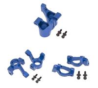 pour Traxxas pour LaTrax pour Teton 1/18 RC Pièces Mise À Niveau Voiture 6 Pièces Bloc Direction Avant en Métal Bloc De Roulette Support D'essieu Arrière Pièces Modifiées Accessoires RC(Blue)