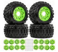 Pour Traxxas Pour Maxx Pour Arrma Pour Granite Pour Kraton Pour Outcast Pour Tamiya Pour Losi 1/10 Pneu Général De Camion Cascade 12mm Et 14mm Hex Jouets Crawlers Rc(Green)