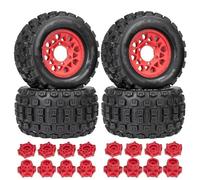 Pour Traxxas Pour MAXX Pour ARRMA Pour Granite Pour Outcast Pour Tamiya 1/10 Pneus Camion Acrobatique Monster Hexagones 12 Mm 14 4 Pièces 128 ModèLes Mise Niveau Rc(Red)