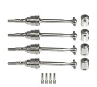 Pour Traxxas Pour Mini Pour Maxx BL-2s 107154-1 1/16 4 Pièces Arbres D'entraînement CVD Acier Inoxydable 102MM Accessoires Pièces Mise À Niveau Voiture RC Accessoires Modèles RC(Silver)