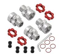 Pour Traxxas Pour Slash 1/10 Pour Rustler Pour Stampede 2WD 4X4 Adaptateur Moyeu Hexagonal Cannelé Métal 12Mm Vers 17Mm Pièces D'amélioration Voitures RC Remplacement RC(Red)