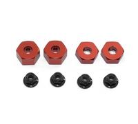Pour Traxxas Pour Slash 2WD 1/10 Broches Moyeux Roue Hexagonales Métal Jeu D'écrous Verrouillage À Bride M4 Pièces Mise Niveau Remplacement 1654 3654 ModèLes Mise Niveau Rc(Red)
