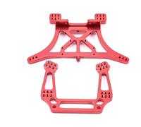 Pour Traxxas Pour Slash 2WD 1/10 Pour Rustler Pour Stampede Pour VXL Skully 3638 3639 Supports Tour D'amortisseur Avant Et Arrière En Aluminium Pièces Mise À Niveau RC Pièces Rechange(Red)
