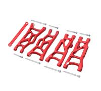 Pour Traxxas Pour Slash 2WD Pour VXL Pour Nitro Pour Rustler Pour Raptor 1/10 Ensemble Bras Suspension Avant Arrière Métal Pièces Mise À Niveau Voiture RC PièCe Accessoire Rc(Red)