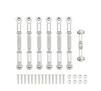 Pour Traxxas Pour Slash 4x4/2 Roues Motrices 1/10 1 Kit Kit Biellettes Carrossage Réglables Aluminium Tendeur Pièces Rechange Voitures RC Remplacement RC(Silver)