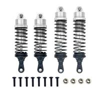 Pour Traxxas Pour Slash 4x4 4WD 2WD Pour Rustler 4WD Pour VXL 1/10 Amortisseurs Avant Et Arrière En Aluminium Assemblés Pour Voiture Télécommandée Pièce De Rechange Amortisseur RC(Silver)