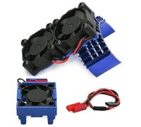 Pour Traxxas Pour Slash 4x4 Pour Stampede Pour Rustler Pour Hoss Pour Vxl-3s Kit Double De Ventilateurs Refroidissement ESC Velineon Avec Dissipateur Thermique RC RC Modèles Pièces(Blue)