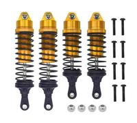 Pour Traxxas Pour Slash 4X4 Pour VXL 2WD Pour Rustler Pour Stampede Pour Hoss 1/10 4 Pièces Amortisseurs Avant Arrière Métal Pièces Voitures Radiocommandées Composants(Yellow)