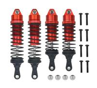 Pour Traxxas Pour Slash 4X4 Pour VXL 2WD Pour Rustler Pour Stampede Pour Hoss 1/10 4 Pièces Amortisseurs Avant Et Arrière Métal Pièces Voiture Radiocommandée Composants(Red)