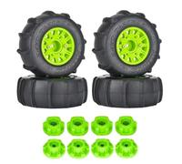 Pour Traxxas Pour Slash Pour Arrma Pour Senton Pour Vkar SCTX10 1/8 1/10 4 Pneus RC Pour Sable Camion Short Course 116 Mm Jantes Hexagonales 12 Mm 14 Mm 17 Mm RC Voiture Roues(Green)
