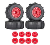 Pour Traxxas Pour Slash Pour Arrma Pour Senton Pour Vkar SCTX10 1/8 1/10 4 Pneus RC Pour Sable Camion Short Course 116 Mm Jantes Hexagonales 12 Mm 14 Mm 17 Mm RC Voiture Roues(Red)