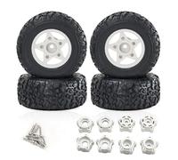 Pour Traxxas Pour Slash Pour Arrma Pour Senton Pour Vkar SCTX10 Pour Hpi 1/8 1/10 Hexagone Roue Pneu De Camion Short Course 109 Mm Pour Voiture RC Remplacement PièCes Rc(White)