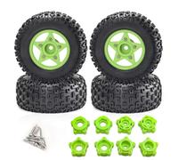 Pour Traxxas Pour Slash Pour ARRMA Pour SENTON Pour Vkar SCTX10 Pour HPI 4 Pièces 110 Mm 1/8 1/10 Short Camion Avec 12 Mm 14 Mm 17 Mm Hexagone Roue Voiture RC Composants(Green)