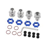 Pour Traxxas Pour Slash Pour Rustler Pour Stampede 2WD 4X4 1/10 Métal Adaptateur Moyeu Hexagonal Pour Roue Cannelée 12Mm À 17Mm Voiture RC Pièces Mise À Niveau Pièces Rechange(Blue)
