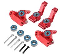 Pour Traxxas Pour Slash Pour Rustler Pour Stampede Pour Bandit 1/10 2WD Bloc Roulette Avant Métal Blocs Direction Pour Porte Fusées Arrière PièCes Rc(Red)