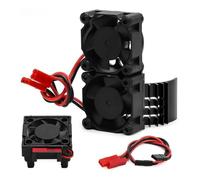 Pour Traxxas Pour Slash Pour Stampede Pour Rustler Pour Hoss 4×4 Velineon Dissipateur Thermique Variateur RC Pour VXL-3s Double Ventilateur Moteur Refroidissement RC Mise Niveau Modèles(Black)