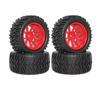 Pour Traxxas Pour Stampede Pour Hoss 2WD 4x4 EPX Pro S30 Pour Blackout 1/10 Hexagone 12 Mm 4 Pièces Pneus Camion Radiocommandés Améliorations Voitures Réparation RC Pneus Voiture Pièces(Red)