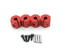 Pour Traxxas Pour Tamiya Pour Axial Pour SCX10 D90 1/10 4 Pièces 8/9/10/11/12 Mm D'épaisseur Moyeux De Roue En Aluminium Écrous Hexagonaux Pièces De Voiture RC Crawler RC Pièces Rechange(Red,12mm)